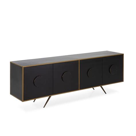 Black And Gold Metal Sideboard 183x41x66 Cm — Qechic