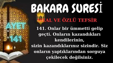 Bakara Sures Ayet N Meal Ve Zl Tefs R Mehmet Salih G Ler