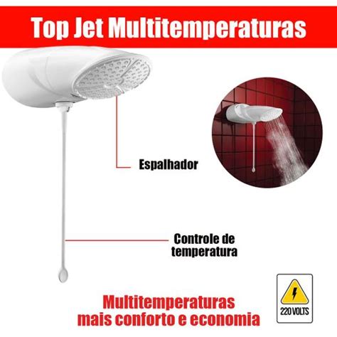 Ducha Ou Chuveiro De Parede Elétrico A Gás Top Jet Multitemperaturas