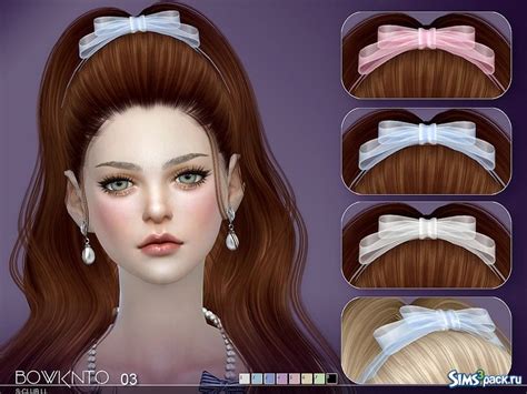 Скачать ободок с бантиком от S-Club для Симс 4