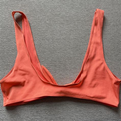 Monki Women S Orange Bikini And Tankini Tops Depop