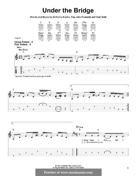 Under The Bridge Red Hot Chili Peppers Por Flea A Kiedis C Smith