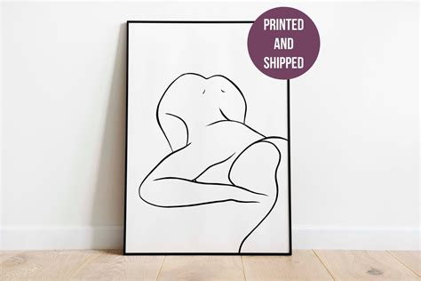 Arching Back Nude Woman Line Art Premium Printed Poster Erotic Etsy