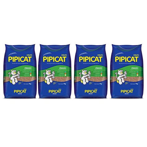 4 pacotes Areia Sanitária Higiênica para gatos Kelco Pipicat Classic