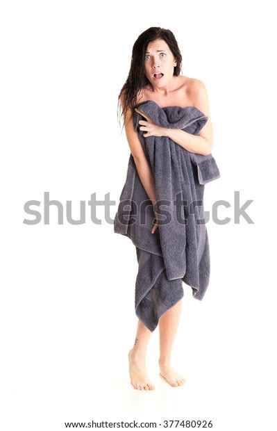 Scared Woman Naked After Bath Stock Photo 377480926 Shutterstock