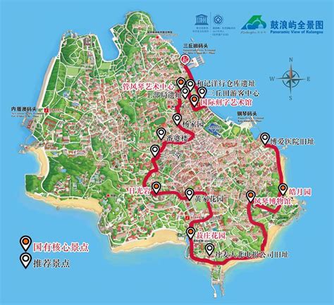 鼓浪屿游玩路线图 本地宝