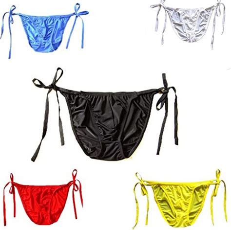 Mlovew Men S Soft Smooth Side Tie String Bikini Contoured Pouch Briefs