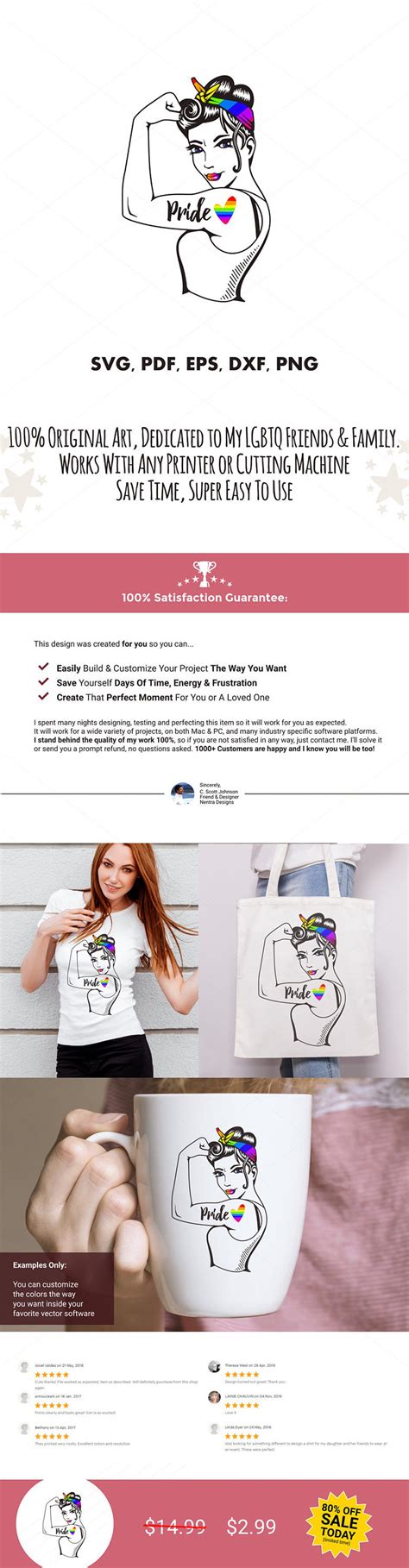 Pride Svg Png Rosie The Riveter Lgbtq Lesbian Gay Bi Bisexual Transgender Queer Instant