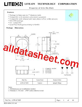 LTW 673DT Datasheet PDF Lite On Technology Corporation