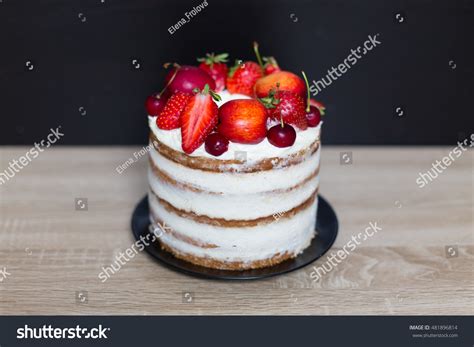 Naked Fruit Cake Homemade Rustic Wedding Stock Photo 481896814 Shutterstock