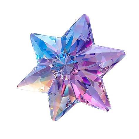Shiny Crystal Star On Isolated Transparent Background 43558204 Png