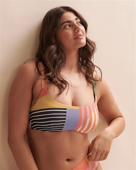 RIP CURL Daybreak D DD Cup Bralette Bikini Top Multicolor Print Bikini Village