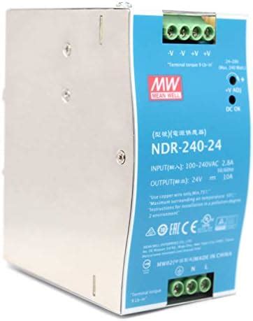 Mean Well NDR 240 24 240W 24VDC 10A AC DC Industrial DIN Rail Power