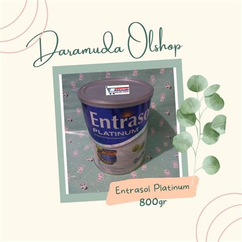 Jual SUSU ENTRASOL SENIOR PLATINUM TINGGI PROTEIN VANILA 800GR Shopee