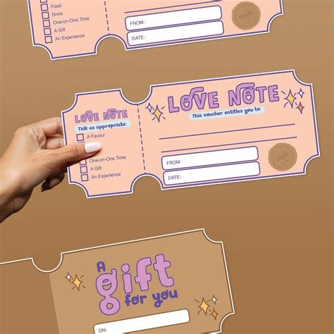 printable personalised iou  owe  coupon love note voucher