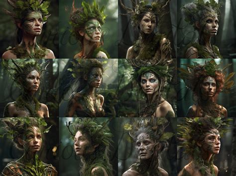 fantasy forest dryad women tree nymphs digital art  stock