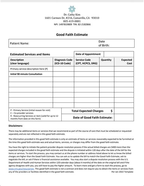 Good Faith Estimate Fill Out And Sign Printable Pdf T