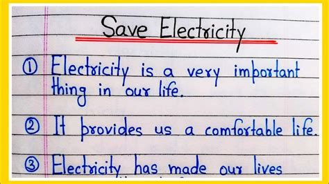 Save Electricity Essay In English 10 Lines 10 Lines On Save