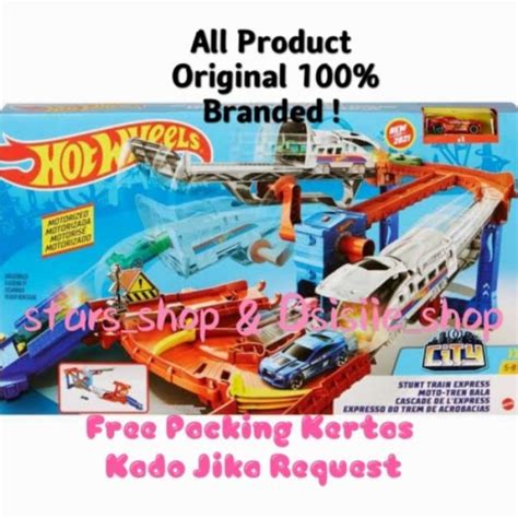 Promo Hot Wheels City Stunt Train Express Playset Ori Track Hotwheels Diskon Di Seller