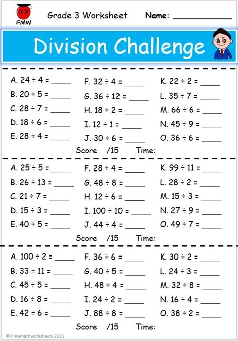 Division Worksheets Basic Worksheets Library