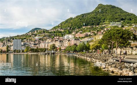 quai des fleures montreux lake geneva switzerland stock photo alamy