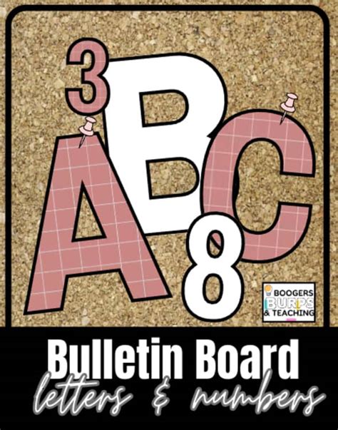 pink white bulletin board letters numbers  boogers burps  teaching