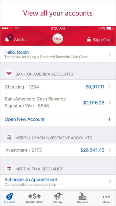 how to find account number in bank of america app