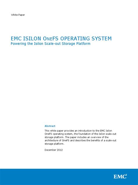 Docu White Paper Emc Isilon Onefs Operating System Powering The