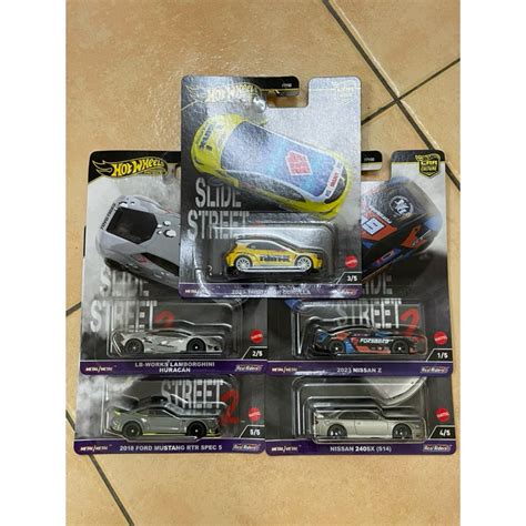 Hot Wheels Premium Slide Street 2 2024 LB Works Lamborghini Gr Corolla 240sx S14 Ford