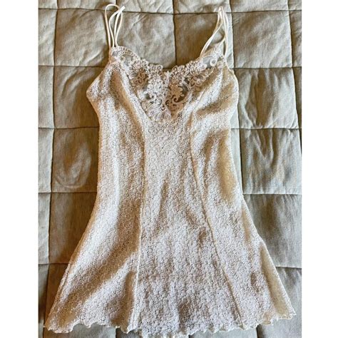Vintage Unworn Lacey White Lingerie Slip Dress Size Depop