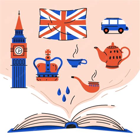 Free Vector | English book illustration design