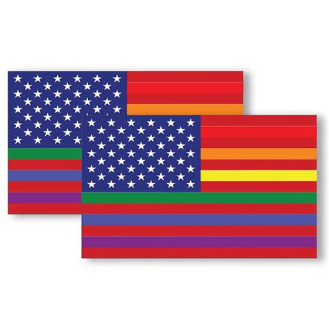 Magnet Me Up Gay Pride Lgtbq Rainbow American Flag Adhesive Decal Sticker Pack X Inch