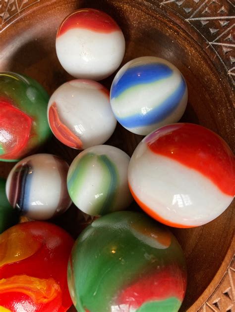 Vintage Transitional Marblescollectible Marbles Old Boulders Lot Of 10