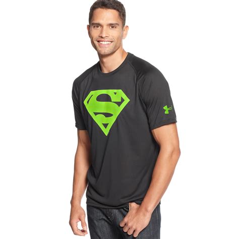 Lyst Under Armour Alter Ego Superman Tshirt In Black For Men