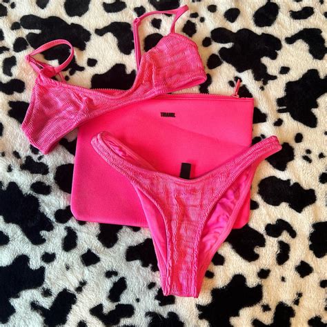 Pink Triangl Bikini Set Too Small Bottom Small Depop