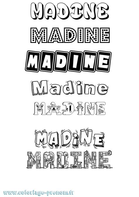 Coloriage Du Prénom Madine à Imprimer Ou Télécharger Facilement