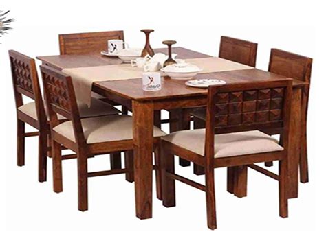 Six Seater Dining Set | Designer Dining Table Set (Finish Color -Walnut ...