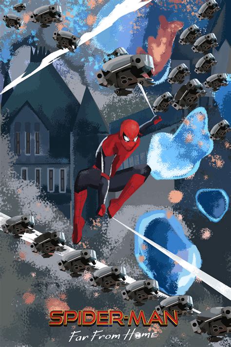 spider man   home fan poster spiderman spiderman artwork