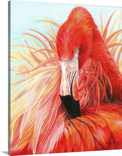 Red Flamingo Photo Canvas Print Great Big Canvas