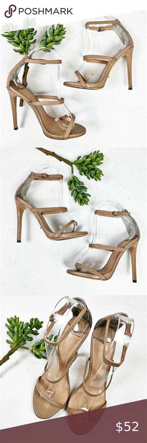 Tony Bianco Nude Leather Strappy Stiletto Heels Size Strappy Stilettos Heels Nude Leather