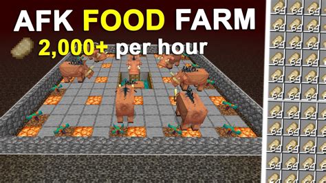 Minecraft Fast Afk Hoglin Food Farm Best Design Tutorial Youtube