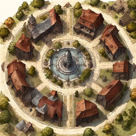 dnd village map detailed  isometric art style  graham playground