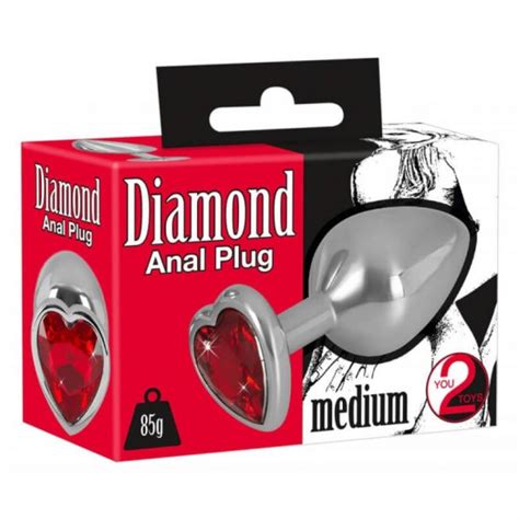Анално бижу бът плъг Сърце Diamond Anal Butt Plug размер M за дупета