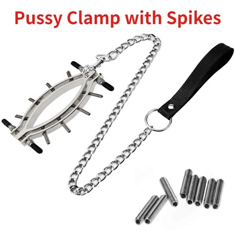 Stianless Steel Pussy Clamp With Spikes Labial Clamp Vaginal Expander Speculum Clitoris G Spot