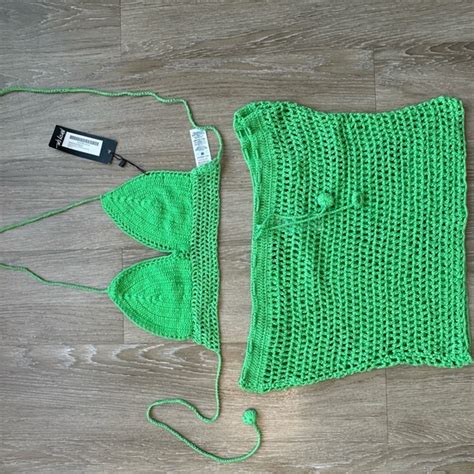 Nasty Gal Swim Green Crochet Bikini Set Poshmark