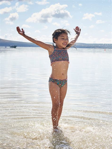 Vertbaudet Mädchen Bikini mit Blumenmotiven in