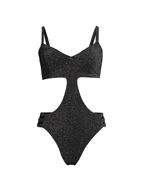 Ramy Brook Martini Cutout One Piece Swimsuit In Noir Modesens