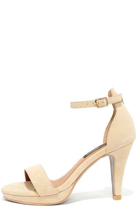 Cute Nude Heels Ankle Strap Heels Vegan Heels Lulus