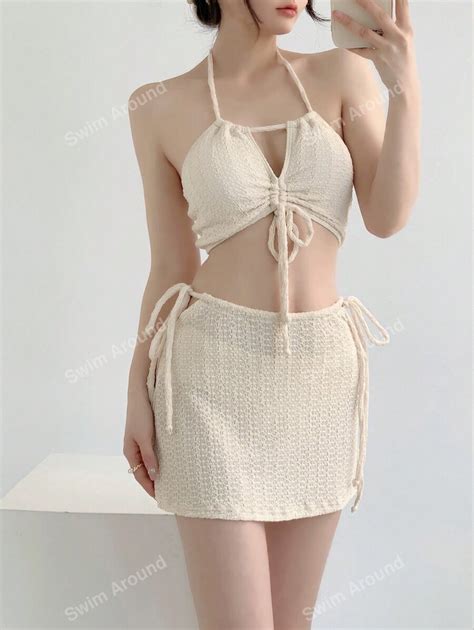 Ensemble De Bikini Style Robe Sexy En Trois Pi Ces Pour Femmes Avec Un Design Sexy Minimaliste