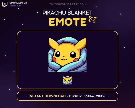 Comfy Pikachu Twitch Emote Pokemon Emotes Pokemon Twitch Etsy